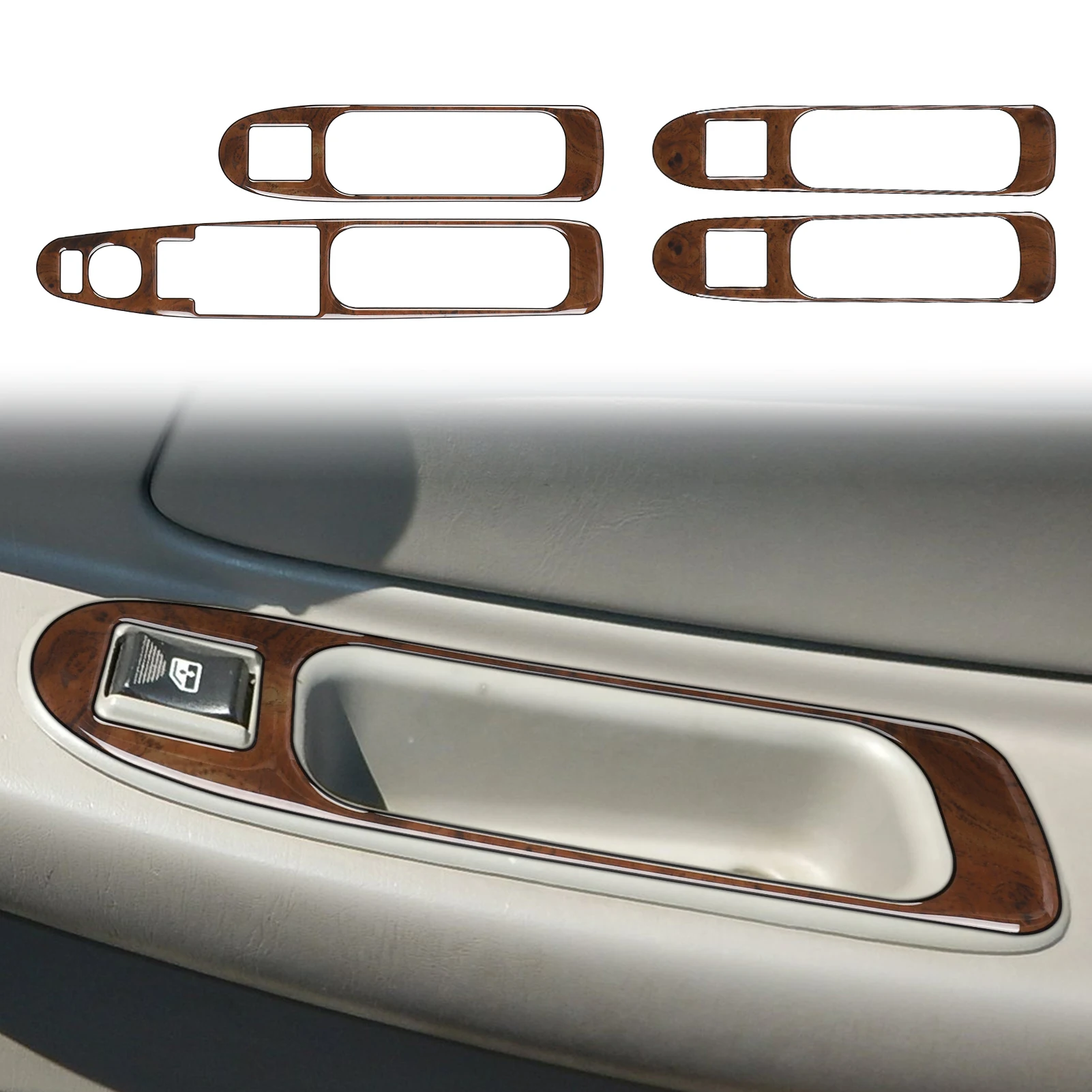 

Window Lift Panel Decoration Cover Trim Decal for impala 2000 2001 2002 2003 2004 Car Interior Accessories wood grain