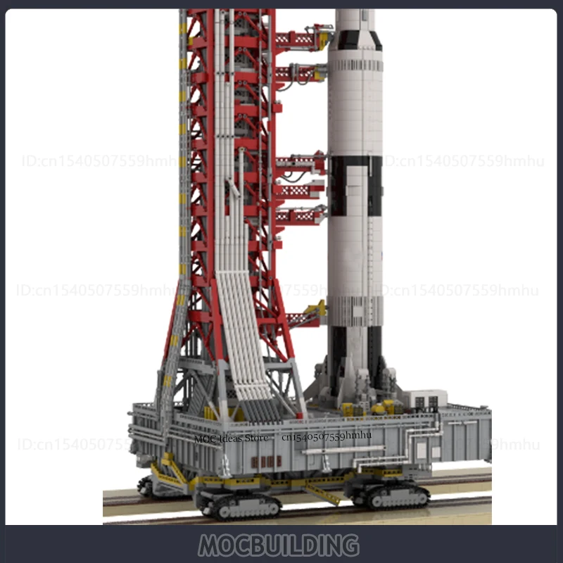 MOC Building Blocks Space Series Apollo 11 Launch Umbilical Tower And Saturn V Crawler Transporter DIY Assembled Bricks Toy Gift