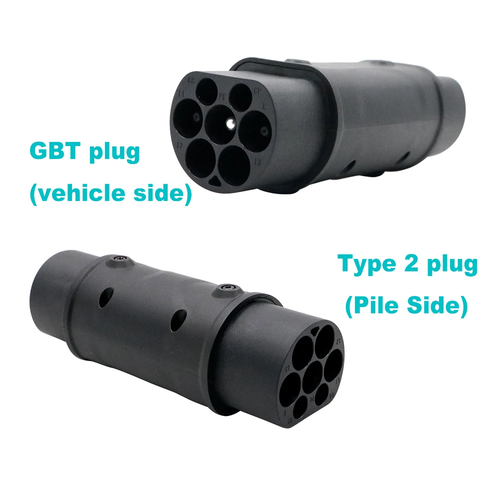 32A 22KW EVSE Adaptor GBT to IEC 62196 Type 2 Use for China Standard For Electric Vehicles Charging EV Charger Connector Plug