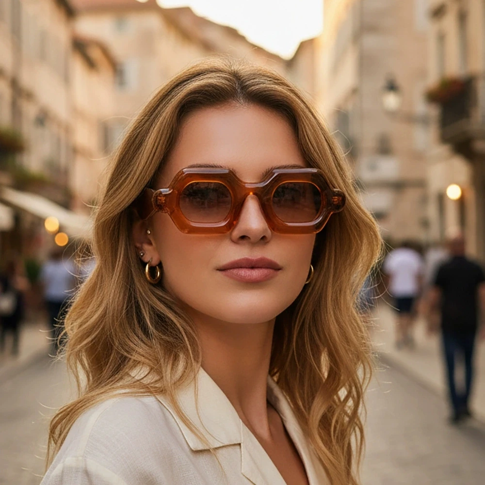 Lunettes de soleil carrées Punk pour femmes et hommes, monture dégradée Hip Hop Y2K, lunettes de soleil de luxe pour vacances, UV400, unisexe, lunettes de plage, nouvelle collection