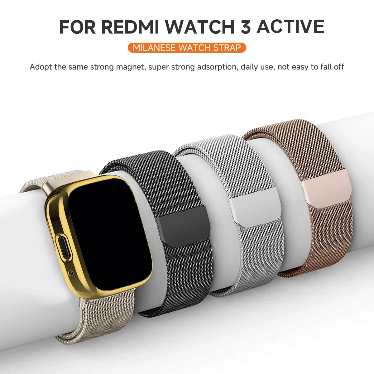 Ремешок для Xiaomi Redmi Watch 3 Active/3 Lite с мягким чехлом из ТПУ, защитная пленка для экрана, сменный металлический миланский магнитный ремешок для часов