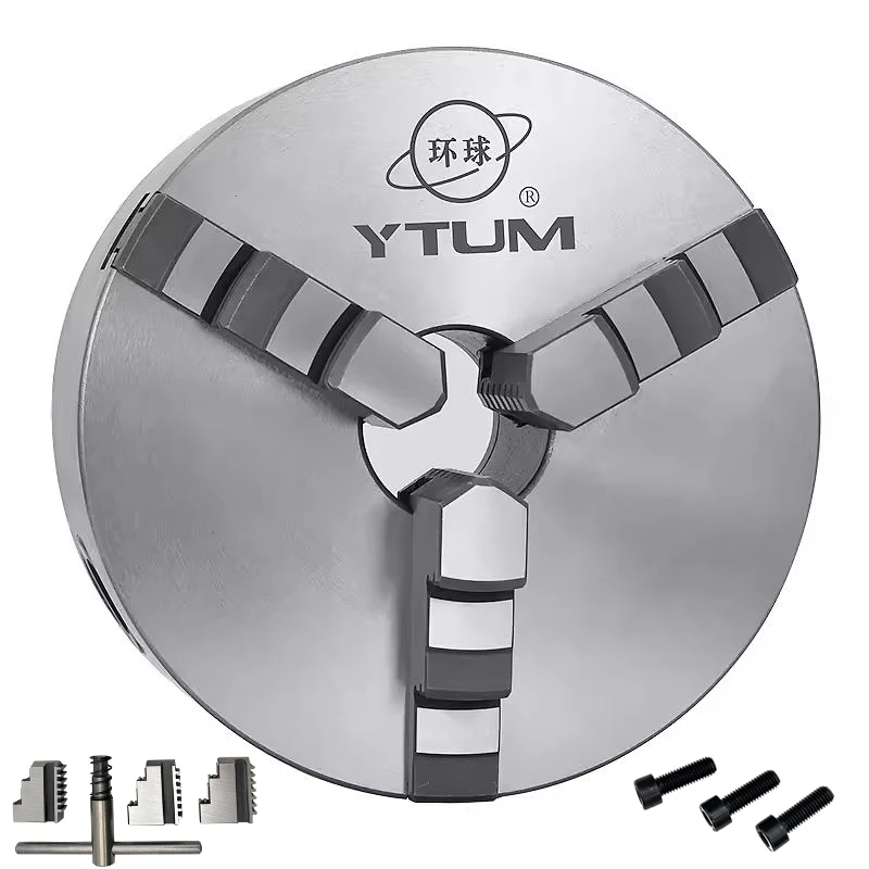 YTUM Brand High Precision 3 Jaw Self-centering Chuck Metal Lathe Chuck 80mm 100mm 125mm 160mm 200mm 250mm