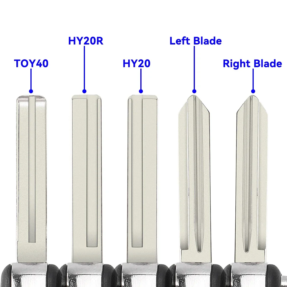KEYYOU 10pcs For Hyundai HB20 IX35 I45 SANTA FE Accent I40 I20 HY15/HY20/TOY40 Blade Fob Shell New 3 Button Remote Car Key Case