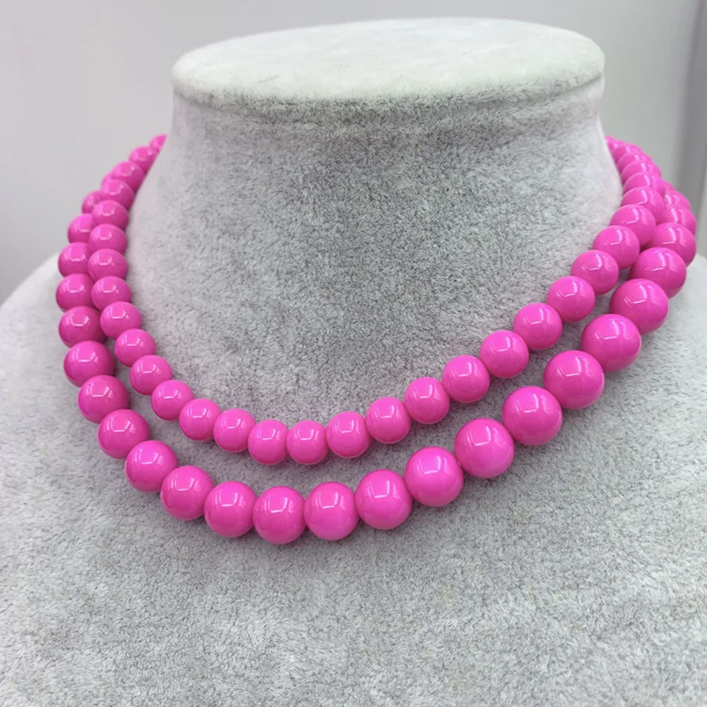 Charm 8/10mm Natural Rose Beads Seashell Pearl Necklace Women Clavicular Chain Girls Christmas Gifts Jewelry Making Accessories