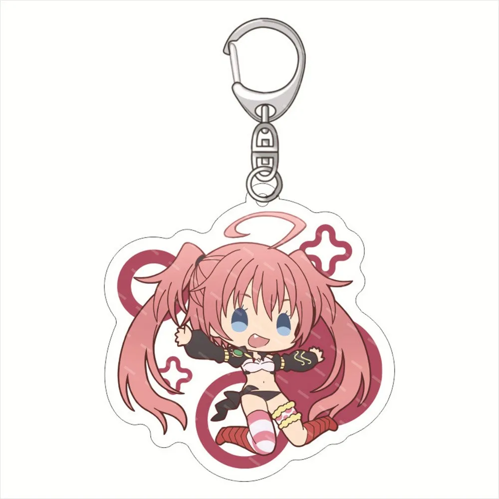 Q Version Anime That Time I Got Reincarnated as a Slime Keychain Acrylic Cartoon Key Chain Pendant Accessories Keyring Gifts