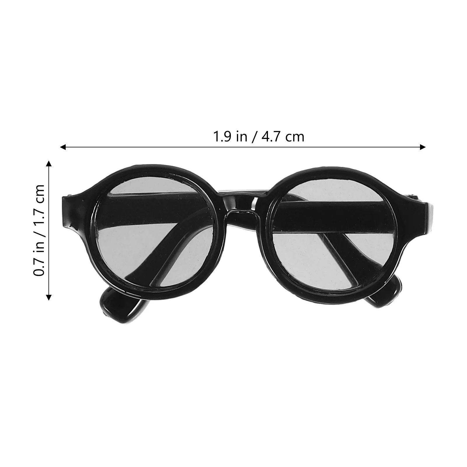 2 Pairs Sun Glasses Mini Frame Miniature Small Sunglasses Black Plastic Funny Decors Adorable