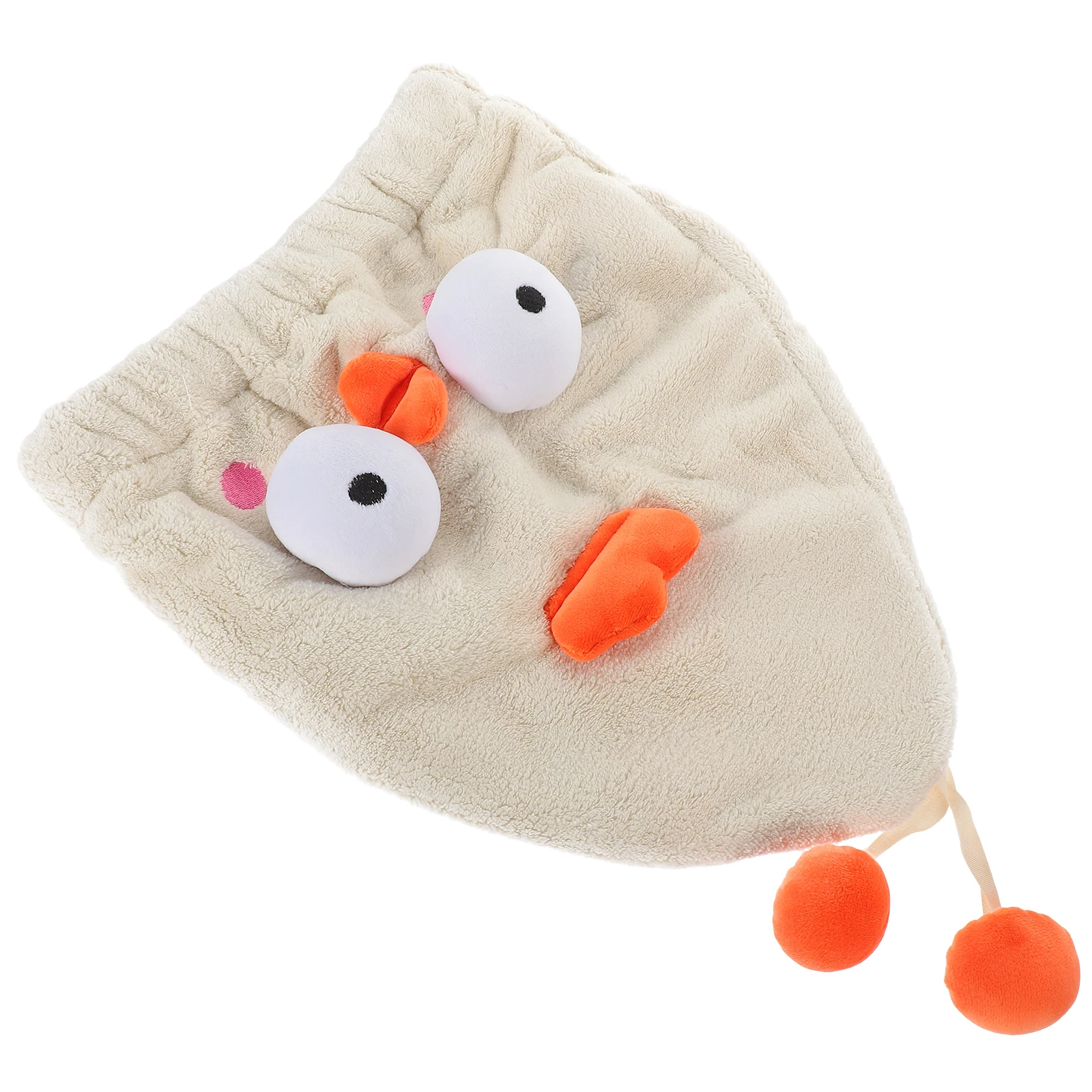 

Cute Cartoon Animal Hair Drying Cap Cream Color Microfiber Hair Towel Quick Drying Lightweight Hair Drying Hat for Women Kids