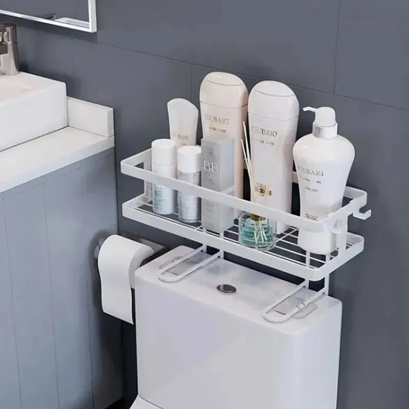 No Drill Wall Mounted Shelf for Bathroom, Above Over Toilet Rack, Storage Shelf, Aluminum Shower Organizer, Bath Accessories