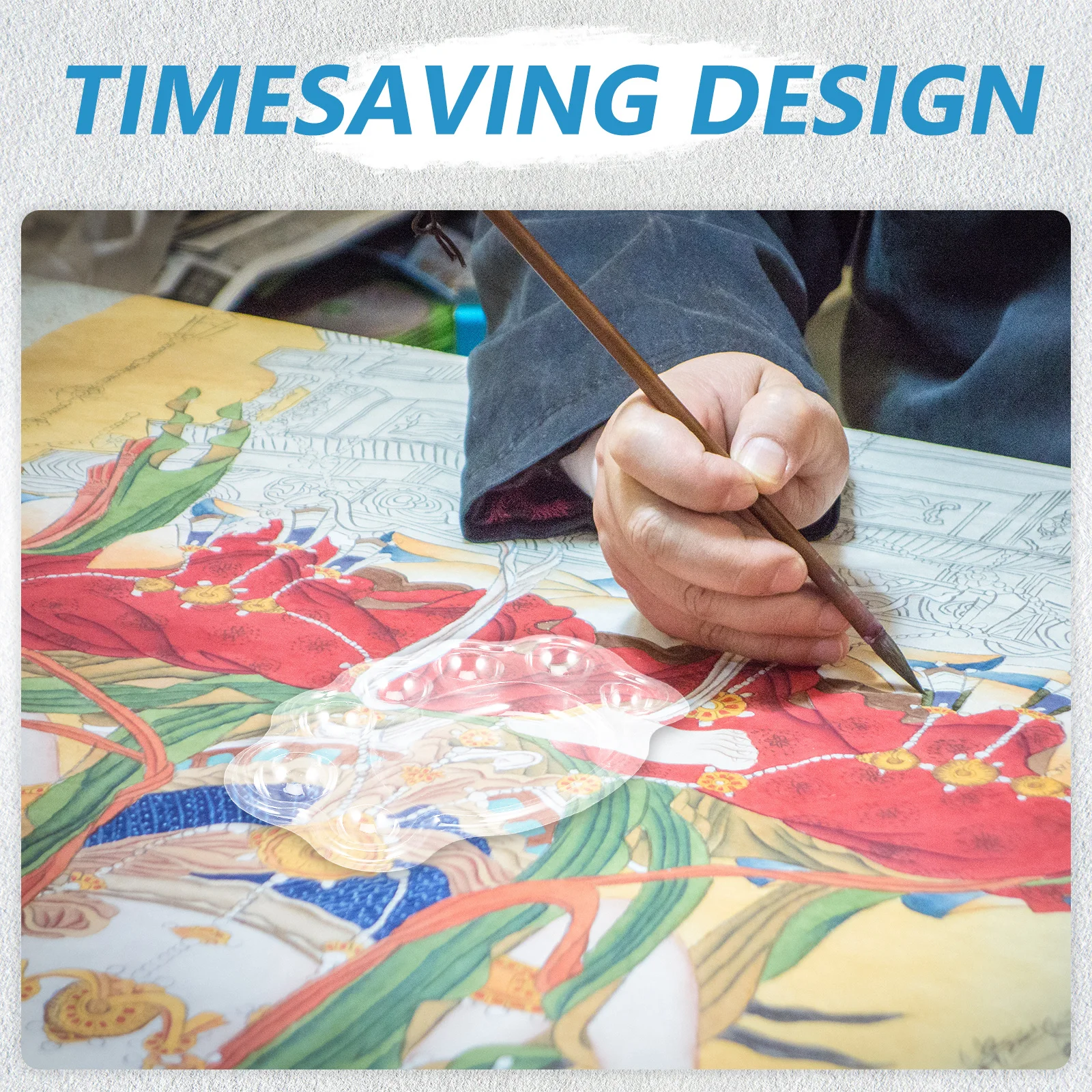 

60Pcs Plastic Watercolor Palette - Mini Disposable Paint Tray for Kids 6.6x4.3inches Clear Mixing Palette for Travel School Art