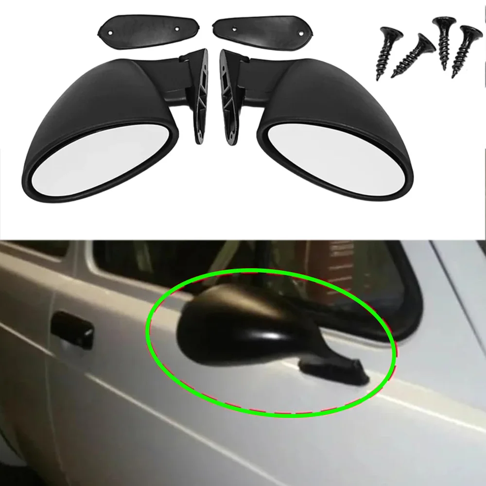 2Pcs Door Side Wing Rearview Mirror Glass Universal Classic Retro Style California Racing Rearview Mirror