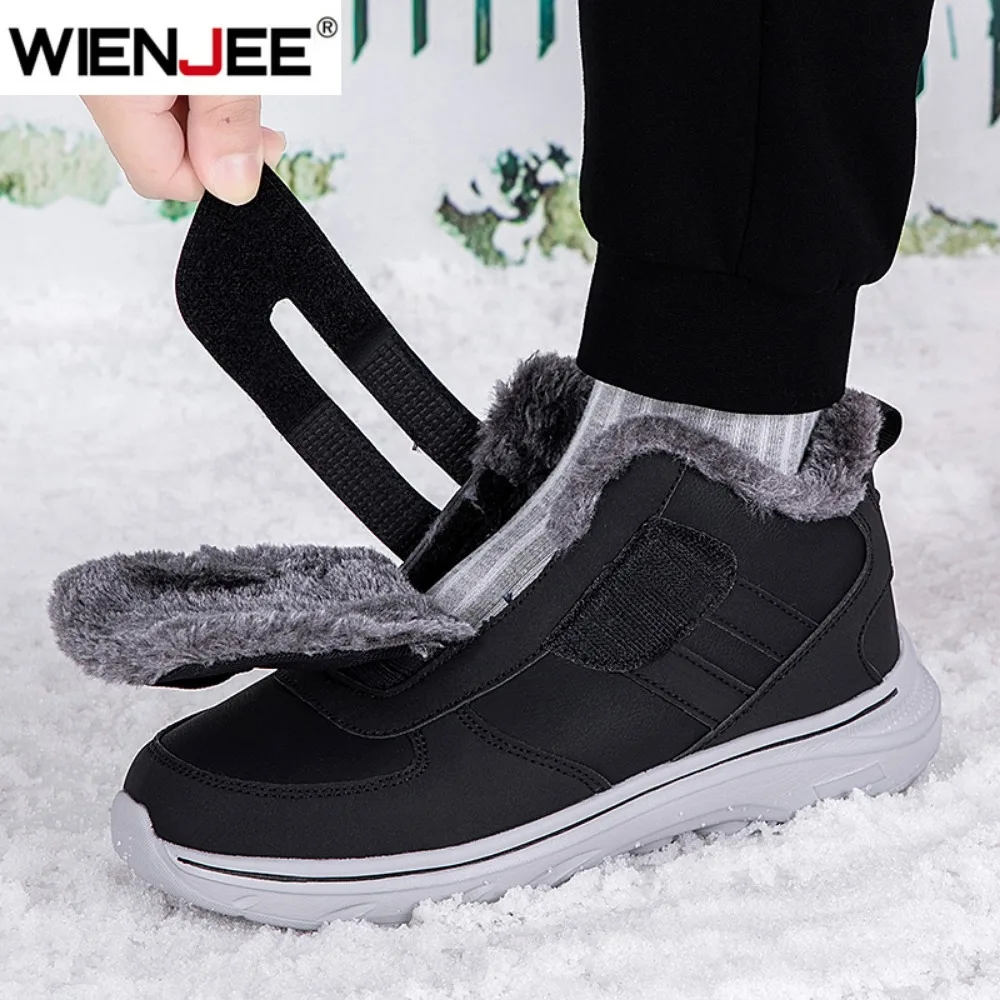 Winter Orthopedics Wide Feet Swollen Walking Men's Boots Thick Plush Warm Men Snow Boots Lightweight Ankle Outdoor Cotton Boots