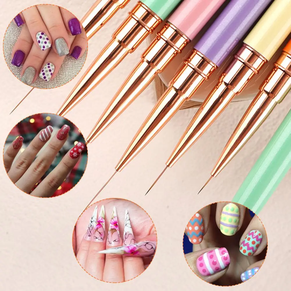 Pincel para nail art, pincel para unhas com design padrão, elegante, prático, macaron, multa perolada para gel