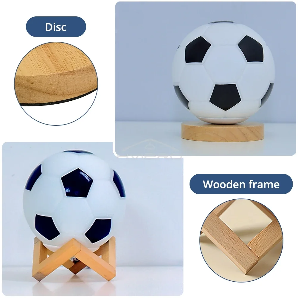 1PCS 3D ฟุตบอล Night Light ห้องนอนเดสก์ท็อปตกแต่งฟุตบอลโคมไฟแบตเตอรี่ Perfect Gift สําหรับวัยรุ่นตกแต่งหลอดไฟของขวัญ