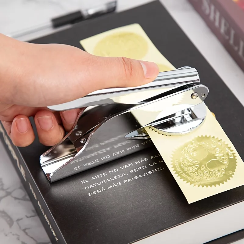 42MM Personalized exquisite Silvery embossed stamp pliers stamp indentation logo stamp personal logo collection stamp team stamp - view 3