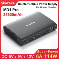 Skazeke MD1 Pro Mini UPS DC Uninterruptible Power Supply 25600mAh 5v 9v 12v 6A 114W 220V Wifi Router Modem 18650 Battery Backup