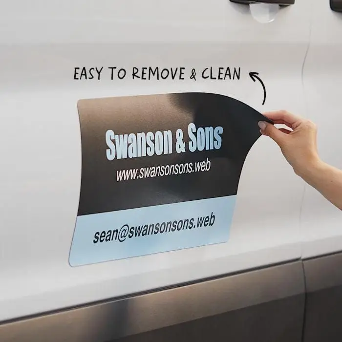 Custom Die Cut Magnetic Vehicle Bumper Magnet Reflective for Cars and Trucks UV Printed Magnetic Sign with Gloss Lamination