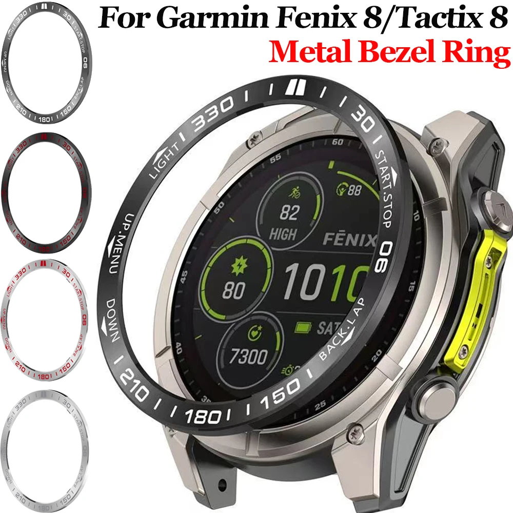 Metal Bezel Ring For Garmin Fenix 8 51mm 47mm 43mm Time/Speed Scale Frame Bumper Protective Ring For Garmin Tactix 8 47mm 51mm