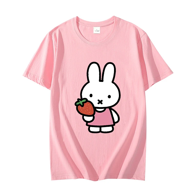 Miffy Rabbit T-Shirt New Cute Cartoon Girl Boy Tops Summer WOMEN MEN Clothing Adult Anime Figure Colore Tee Family Clothes Gift - view 5