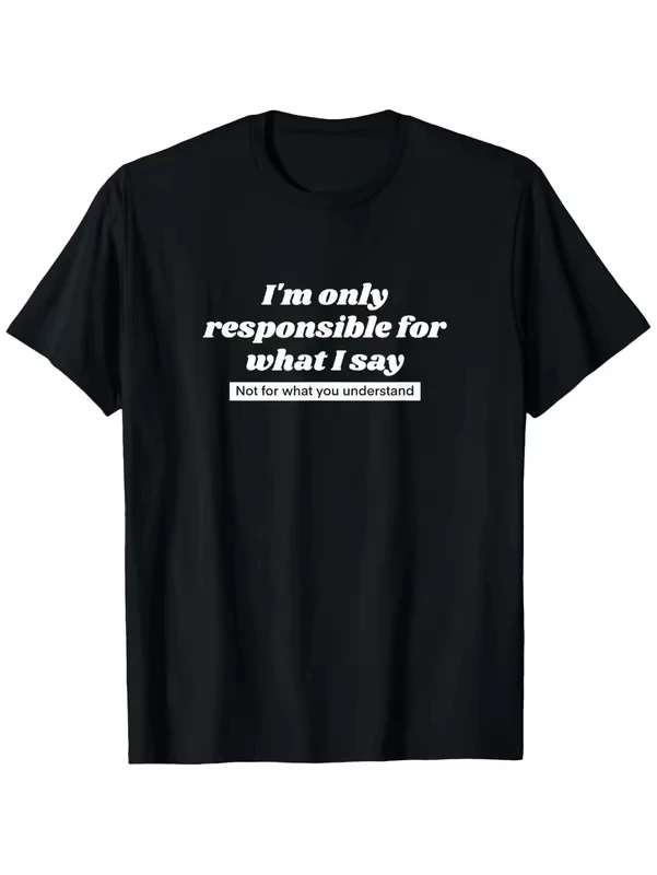 2026 Women T Shirt Tops 'I Only Take Responsibility for My Words' Funny Satirical Quote Crew Neck T-Shirt Casual Top
