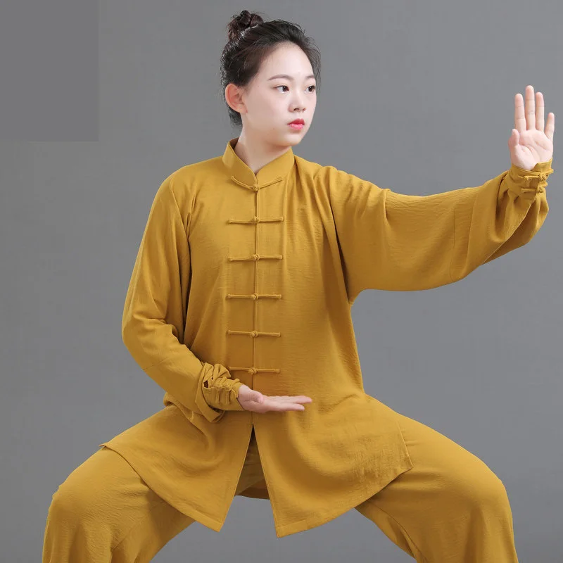 Women's and Men's 2026 New Tai Chi Uniform Spring Autumn Chinese Style Martial Arts Performance Competition Baduanjin Practice