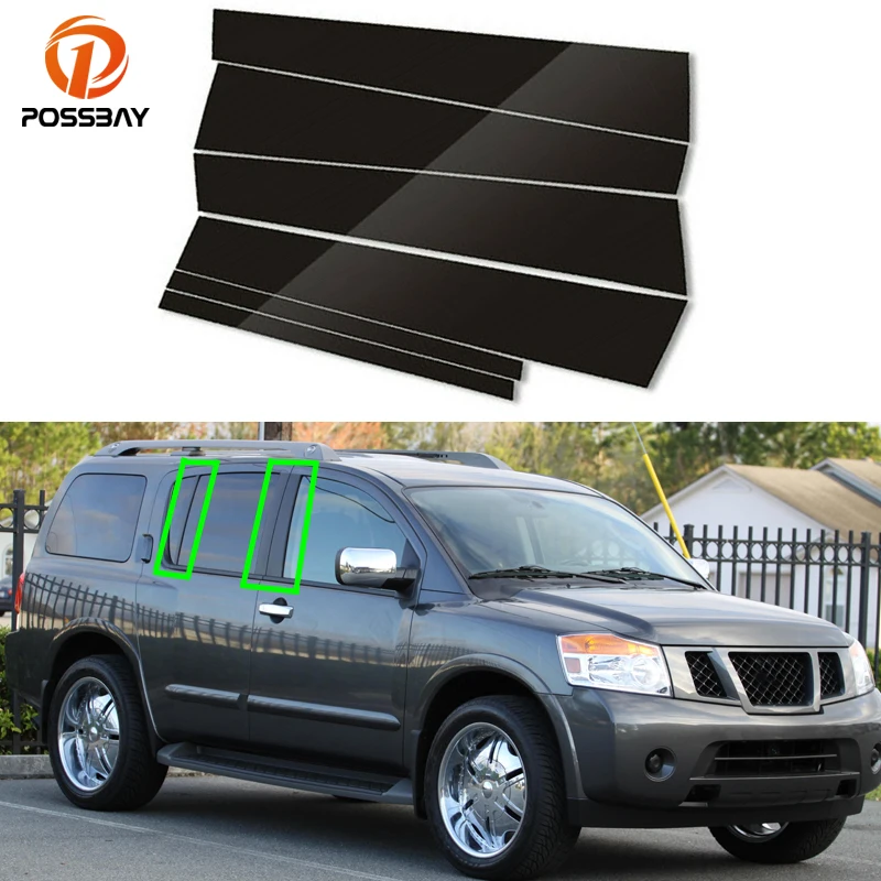 Car Black Pillar Posts Stickers Cover for Nissan Armada 2005 2006 2007 2008 2009 2010 2011-2015  accessories قطع غيار ارمادا