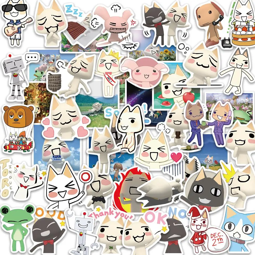 10/50PCS Doro Cat Inoue toro Stickers For DIY Car Notebook Guitar Motorcycle Laptop Luggage Suitcase Graffiti Decals