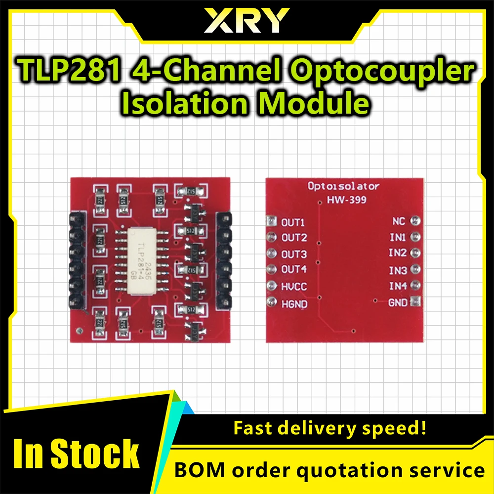 TLP281 4 CH 4-Channel Opto-isolator IC Module For Arduino Expansion Board High And Low Level Optocoupler Isolation 4 Channel