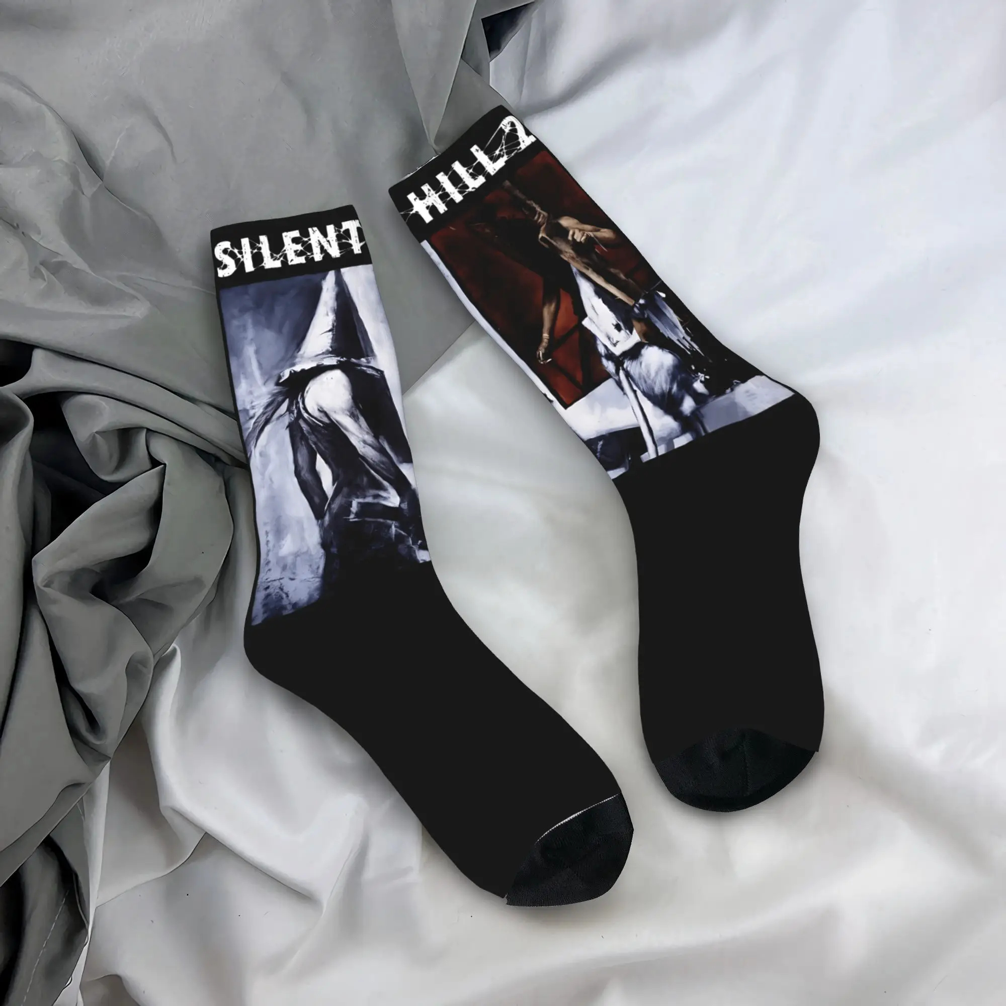 

Men Socks Silent Hill Game Lovers Stockings Autumn Elegant Comfortable Socks Design Outdoor Non Slip Socks
