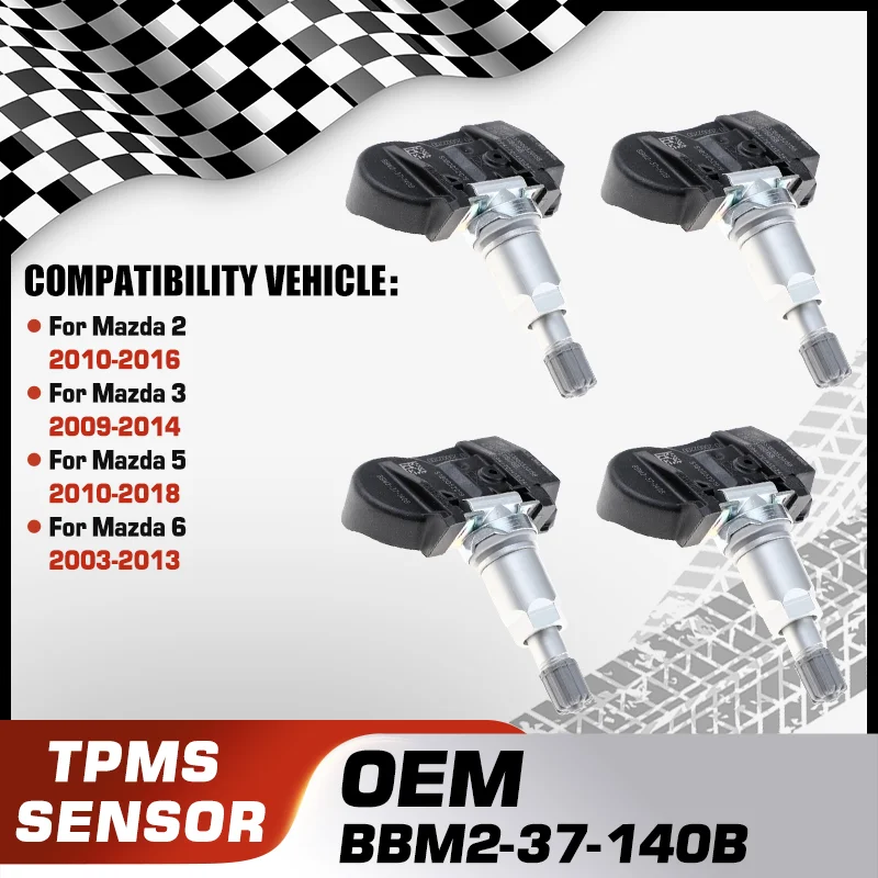 

1/4Pcs For Mazda 2 2010-2016 Mazda 3 2009-2014 Mazda 5 2010-2018 Mazda 6 2003-2013 TPMS Tire Pressure Sensor Monitoring System