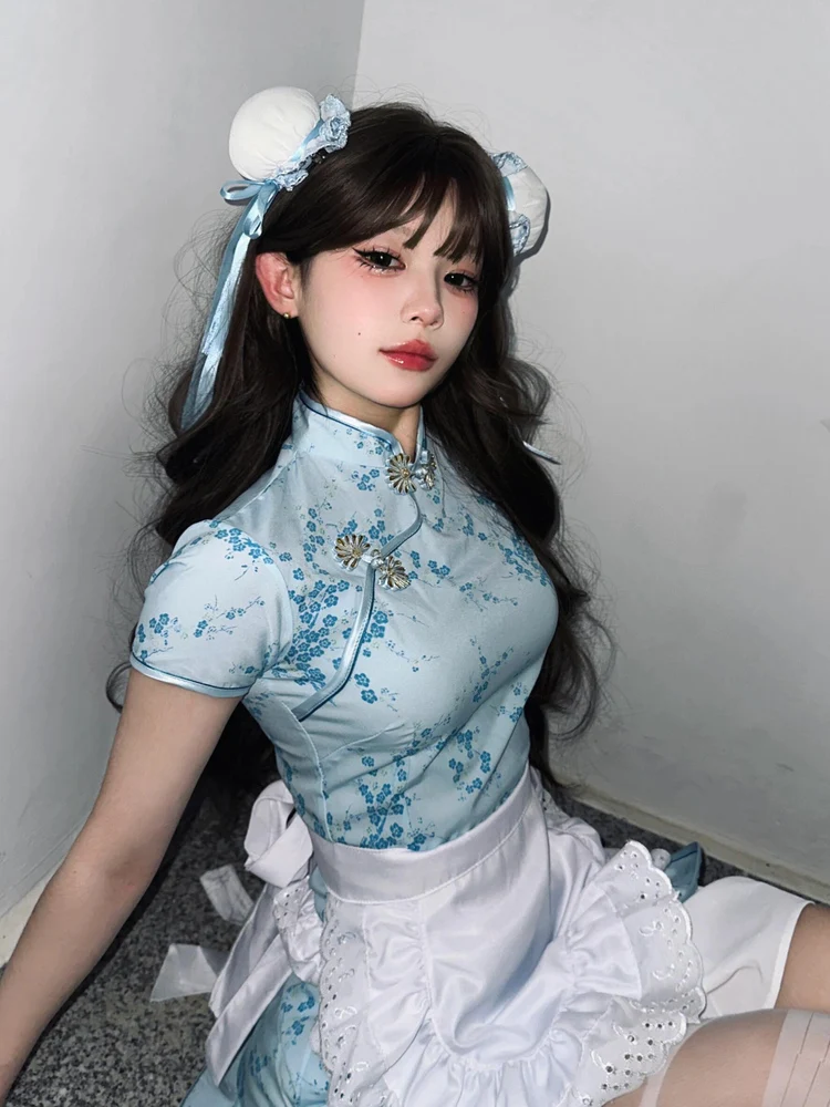 تنورة صينية جديدة من Sle Dr loween Cisas Cosplay orm تنورة خادمة ناعمة للفتيات ملابس يومية