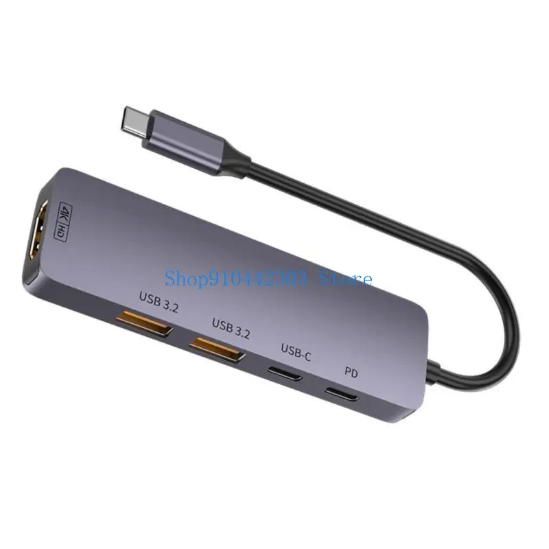 L4MD Tipe C Dock 10Gbps Multiports Adapter PD100W 140W Power Delivery USB 3.2 Splitter Untuk PC Telepon 4K 60Hz HDTV