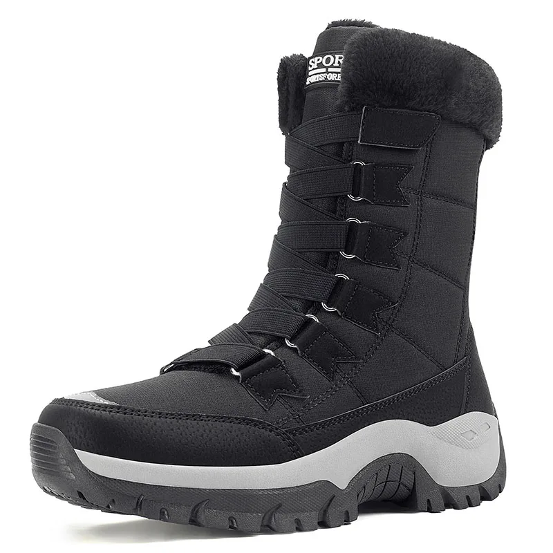 

Men Women Snow Boots Winter Shoes Sneakers Cotton Casual High Quality Top Quality Resistant Plush Warm Wear Leather Thickened