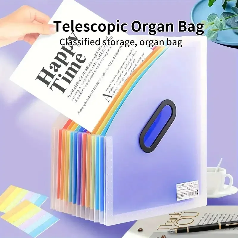 قطعة واحدة من المجلد العمودي القابل للتوسيع، منظم الملفات المحمول للمكتب أو المدرسة، حامل مستندات متعدد الطبقات، موسم البداية للمدرسة