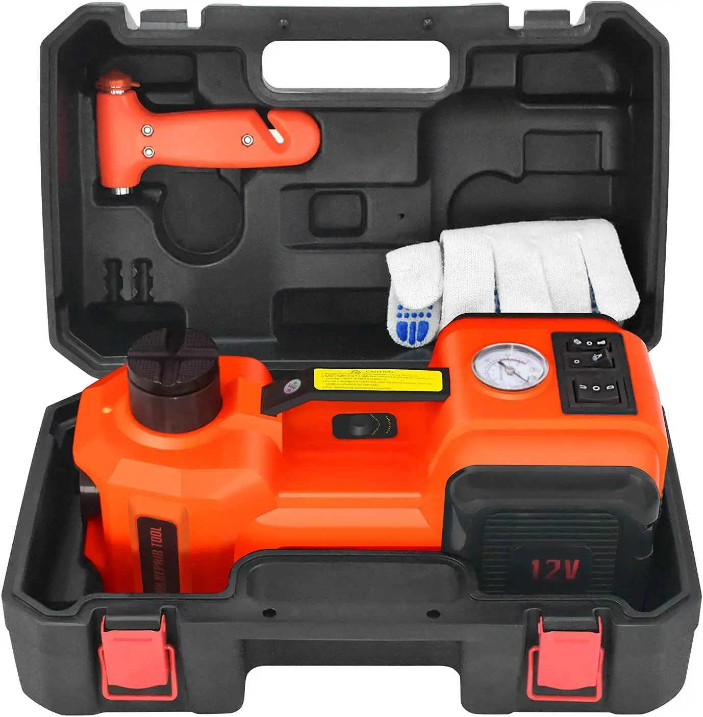 

Electric Car Jack 5Ton 12V Kit with Inflator for SUV Sedan MPV Tire Change Emergency Garage Repair