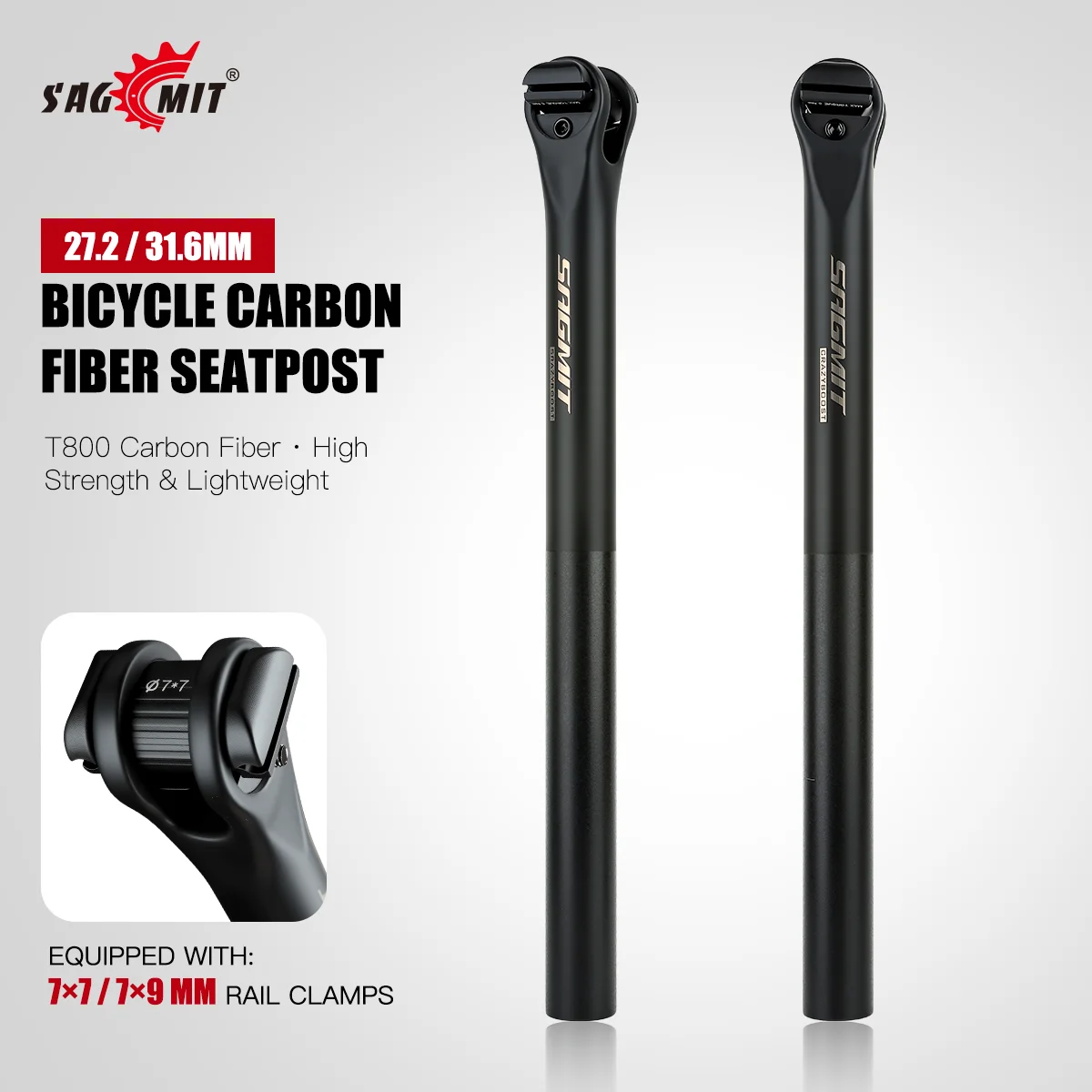 

Карбоновый подседельный штырь SAGMIT с вылетом 0 мм, 27.2/31.6 мм, для горных и шоссейных велосипедов
