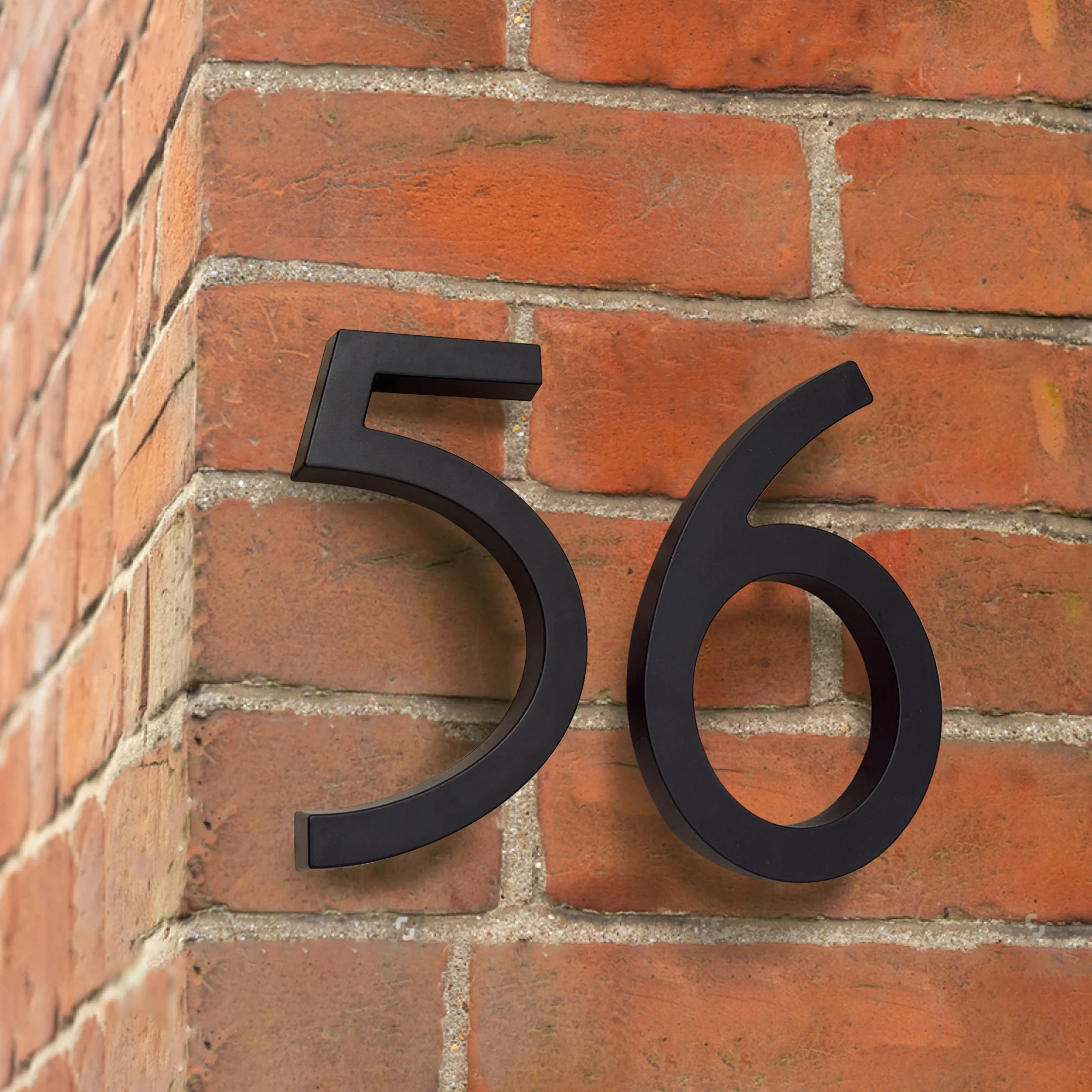 1pc Black 152mm Floating House Number Outdoor 6 inch ABS Plastic Apartment Door Numbers Mailbox Address Sign #0-9 With Screws
