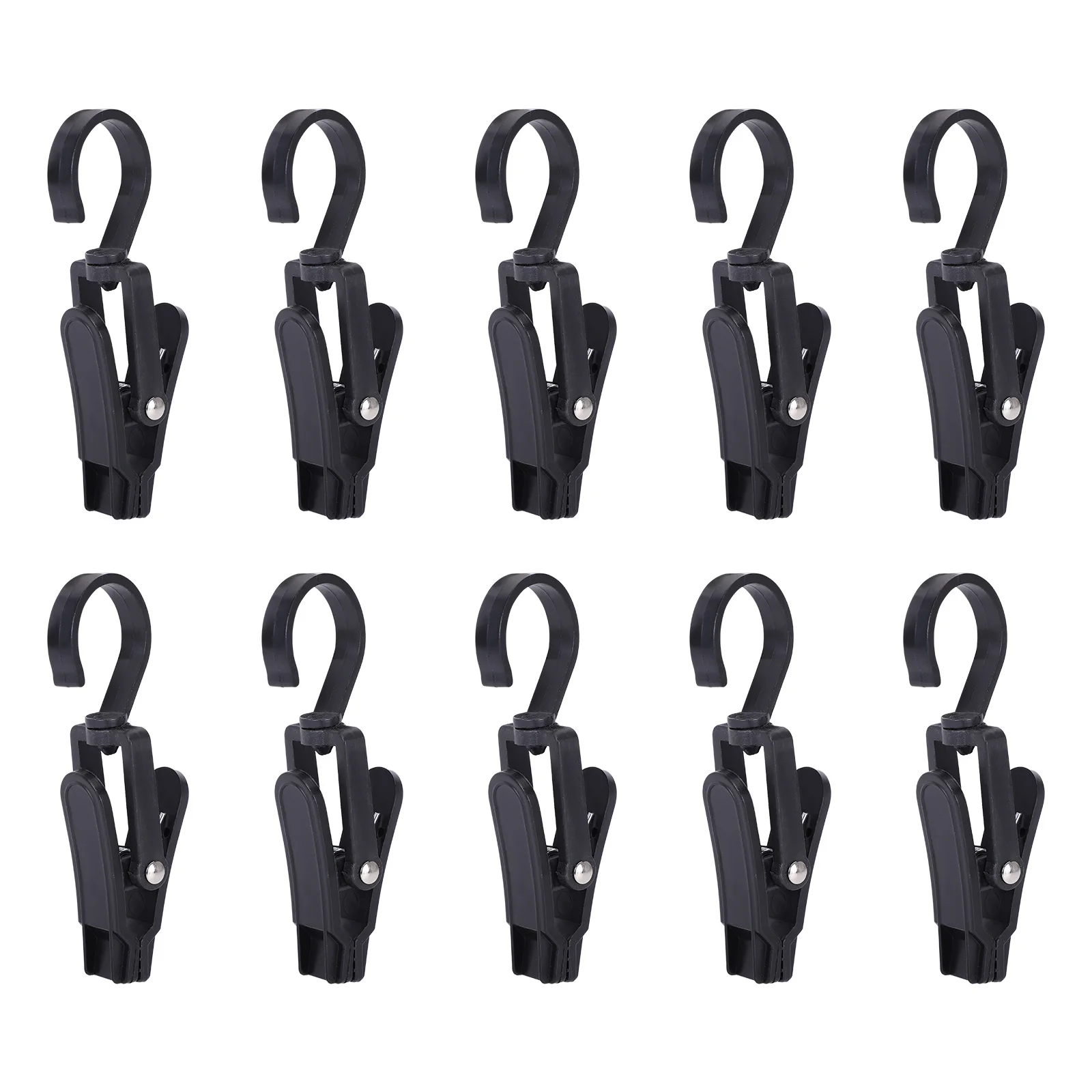 

10pcs Plastic Swivel Hooks 360 Degree Rotating Clips for Travel Outdoor Suitable Clothes Towels Boots Wellies Storage