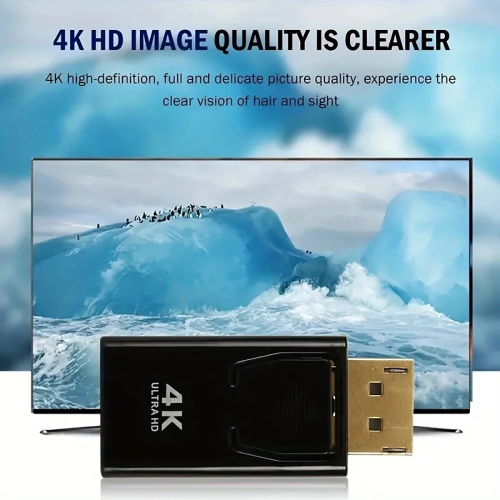 Adaptador 4K DP DisplayPort a HDMI, convertidor de puerto de pantalla DP a HDMI, adaptador HDTV, vídeo, Audio, PC y portátil