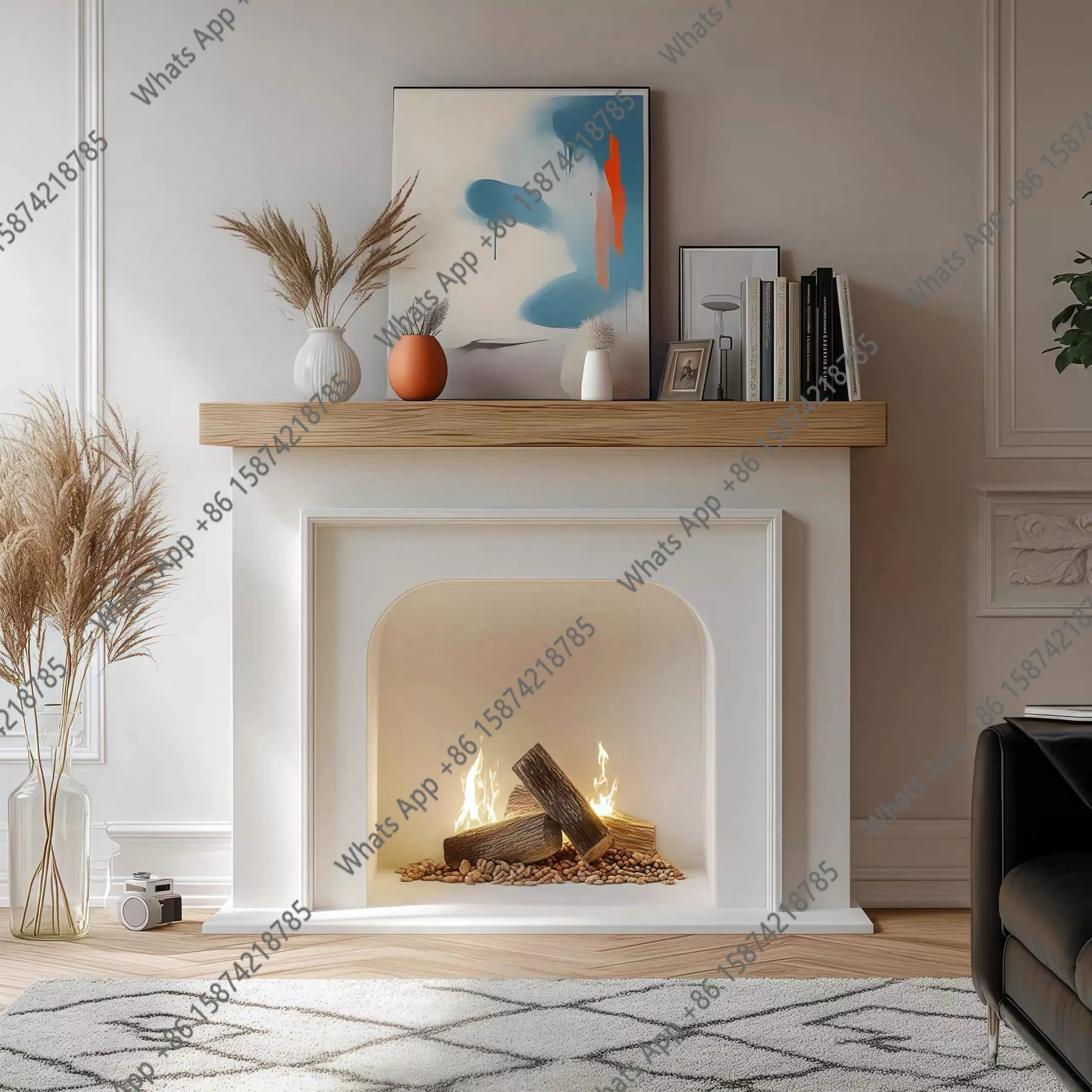 

Xc N68 Carved European Style Homestay Living Room Mantel New Fireplace Cabinet French Fireplace Decorative Cabinet Entrance Vint