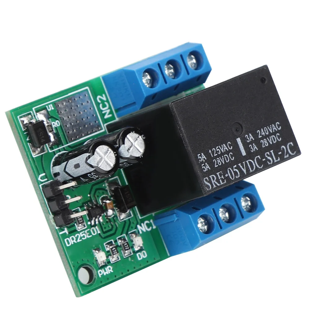 DR25E01 DPDT Relay Module Double Pole Double Throw Self Locking Bistable Relay Board(DC5V )