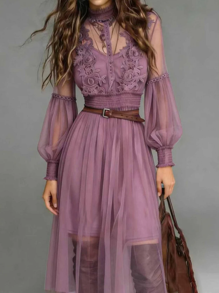 

Весенне-летние новые однотонные комплекты для отпуска: элегантные кружевные женские комплекты из 2 предметов, модные однотонные сетчатые прозрачные топы и юбки-полусолнце.