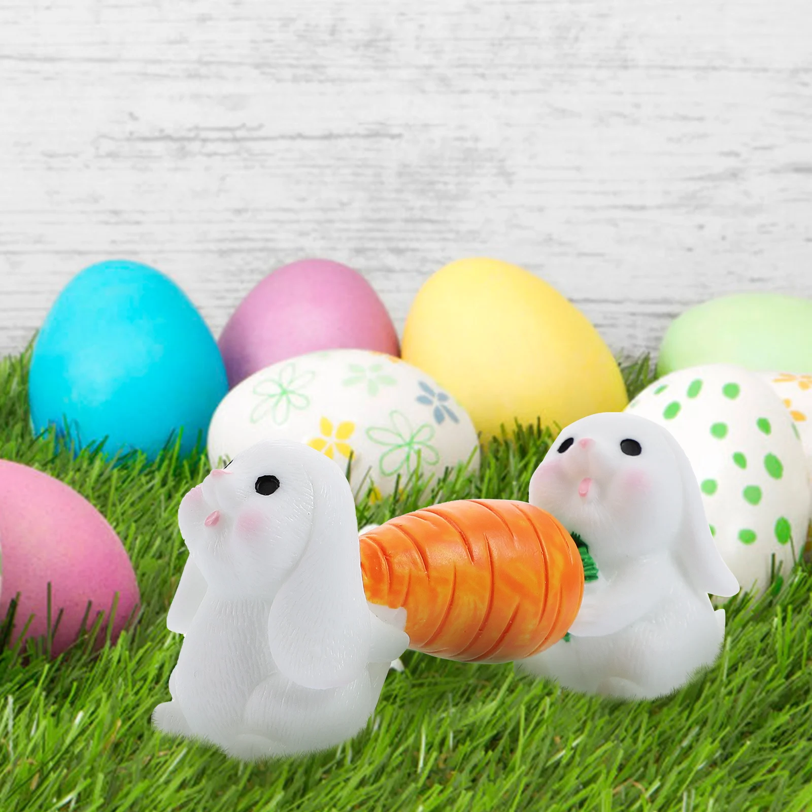 

4Pcs Mini Resin Bunny Adorn Adorable Rabbit Easter Decor Garden Bonsai Succulent Home Ornament Lovely Bunny Decor