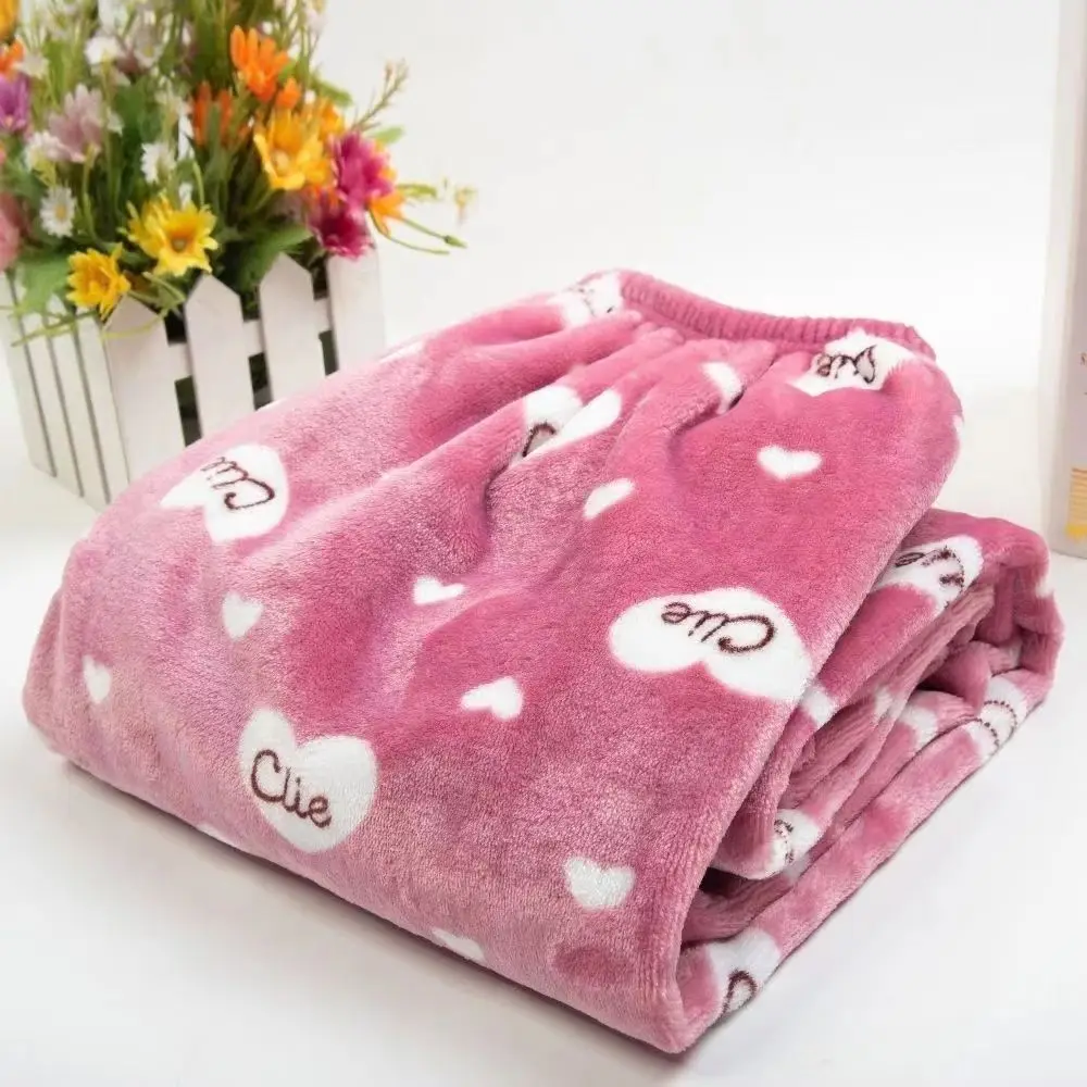 Pink Pajamas Pants Women Warm Thickened PJ Pants Plaid Christmas Couple Sleeping Pants Rabbit Bear Flannel Soft Fluffy Sleepwear