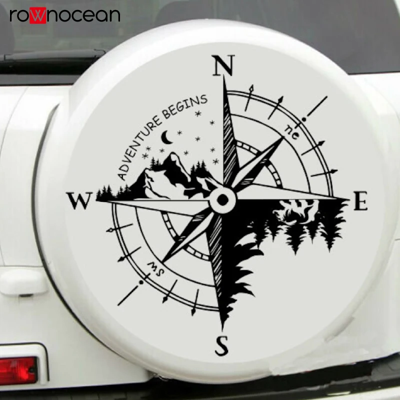 Compass adventure begins decal high quality vinyl sticker for your van, camper or caravan E972