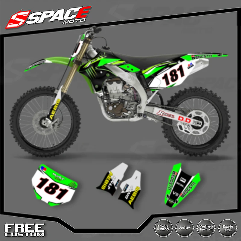 

Мотоциклетные графические наклейки SPACE, наклейки для KAWASAKI 2006 2007 KXF250 08 KXF250, наборы наклеек 002