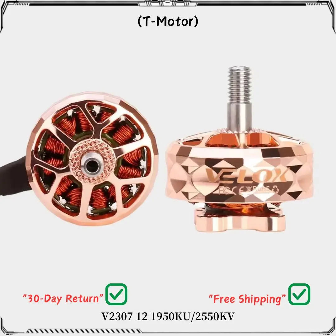 

T-Motor VELOX VELOCE V2307 V2 1950KV 6S 2550KV 4S Бесщеточный двигатель с валом из титанового сплава 4 мм 5-дюймовый пропеллер для гоночного дрона FPV
