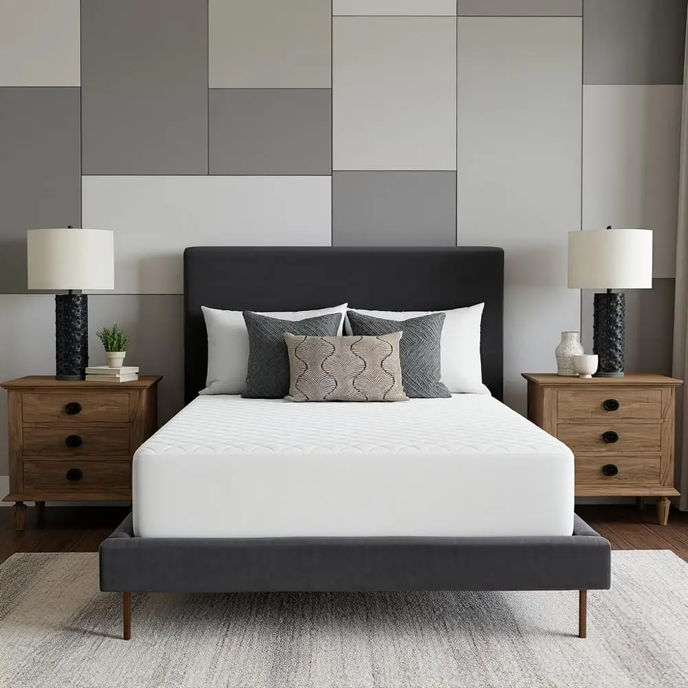 

Наматрасник из 100% хлопка, стеганый, плюшевый комфорт, прочный, высота 45 см, моющийся, полноразмерный, белый