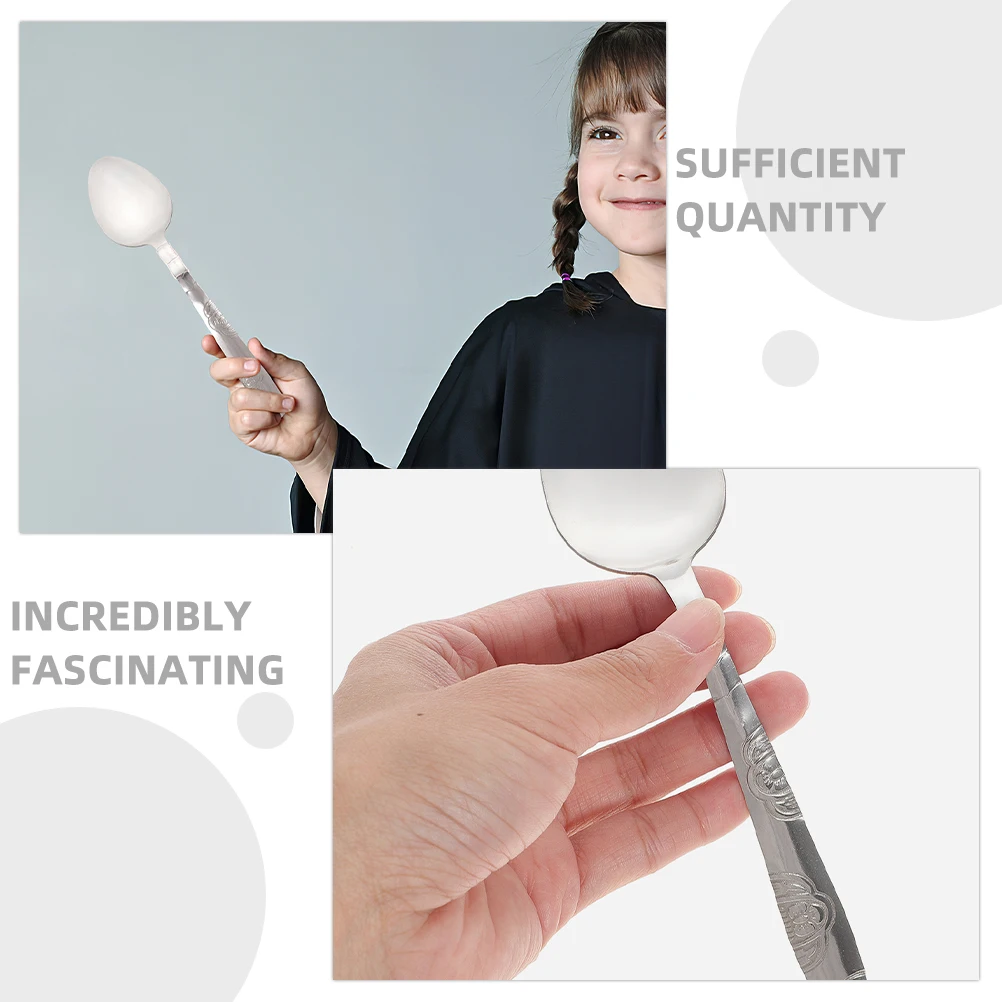 

10 Pcs Bending Spoon Props Metal Construction Trick Toy Kids Party Magician Stage Performance