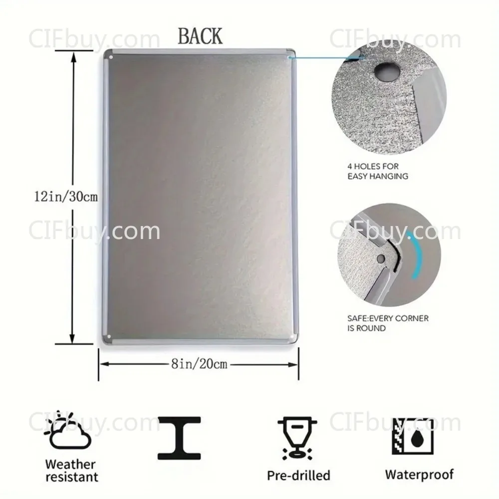 8×12Inch Customizable Frameless Metal Plaque Personalized HD Custom Photo Waterproof Wall Decor for Bedroom Hallway Living Room