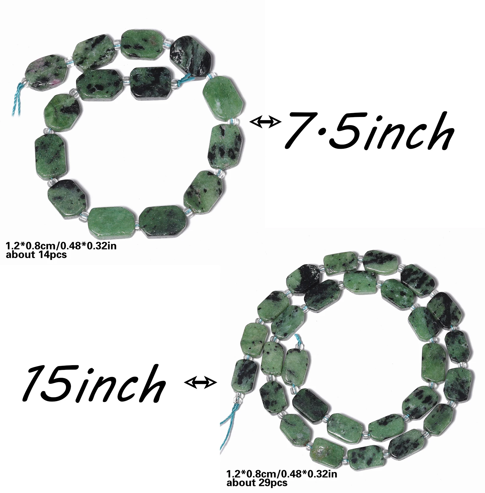 8x12mm Natural Square Shape Stone Beads Aventurine Jade Epidote Ruby Bronzite Beads for Jewelry Making DIY Bracelet Accessories